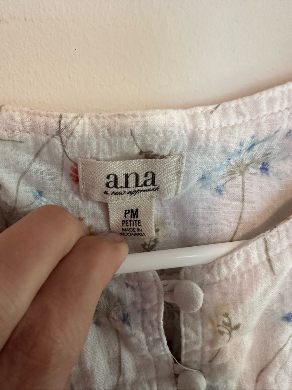 a.n.a White Floral Peasant Blouse with Red, Blue & Yellow Flowers - Picture 4 of 4